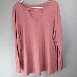 Lane Bryant Women's Long Sleeve Top Cutout Neckline Casual Comfy Plus Size 18/20